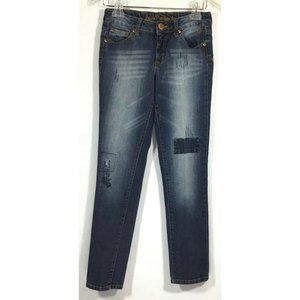 Justice Premium / Distressed Patch Simply Low Blue Jeans / Girls Size 12 1/2